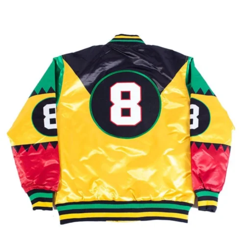 Alternative view of Martin 8 Ball Inverted Full-Snap Satin Varsity Jacket - Yellow