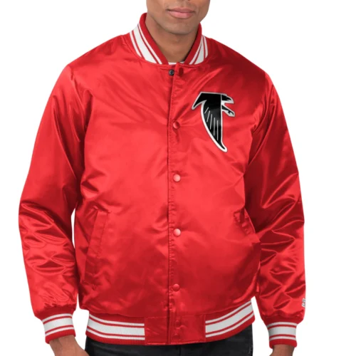 Atlanta Falcons Locker Room Big logo Satin Varsity Red Jacket