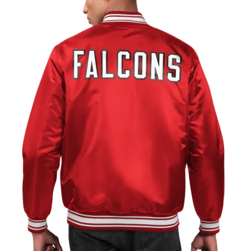 Alternative view of Atlanta Falcons Locker Room Big logo Satin Varsity  Red Jacket
