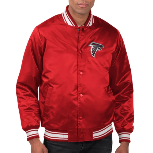Atlanta Falcons Locker Room Red Satin Varsity Jacket