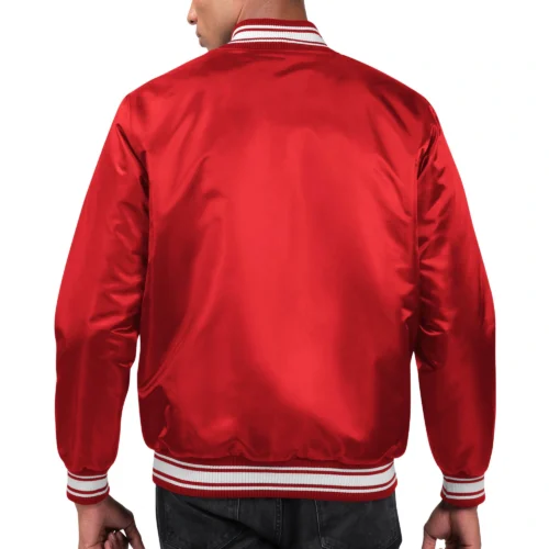 Alternative view of Atlanta Falcons Locker Room Red Satin Varsity Jacket