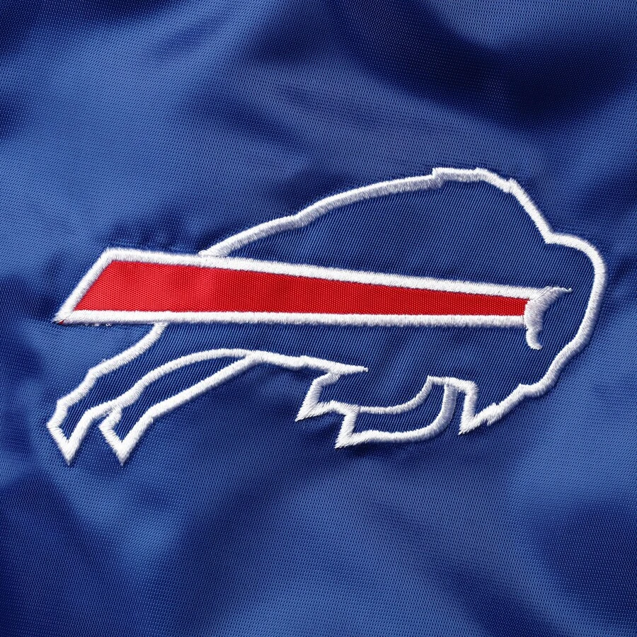 Buffalo Bills The Enforcer Satin Blue/Red Varsity Jacket - Image 3