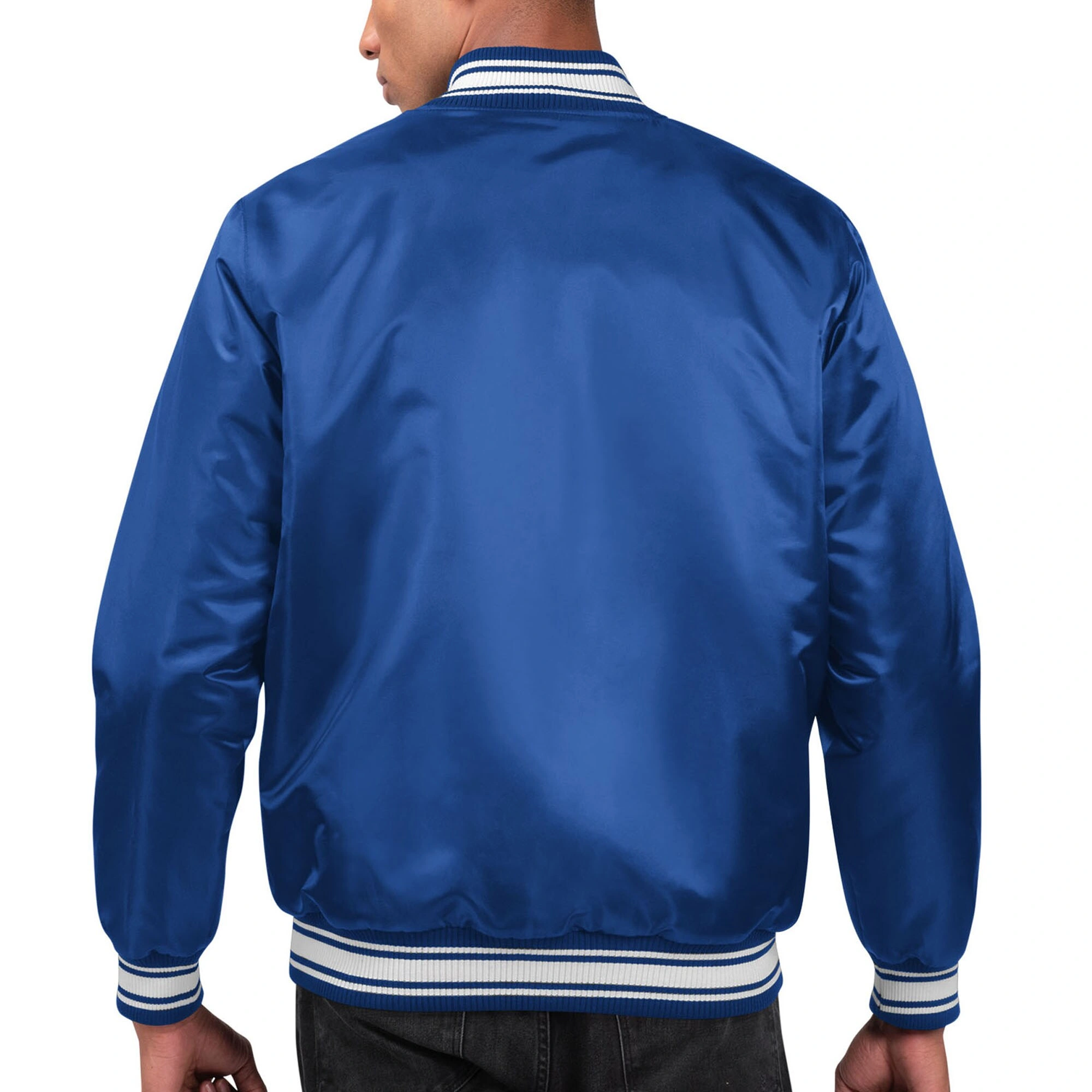 Buffalo Bills Locker Room Blue Satin Varsity Jacket - Image 2