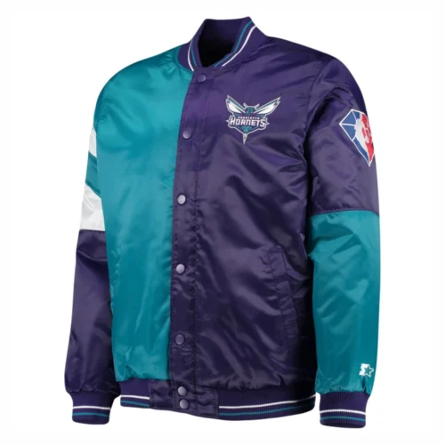 Charlotte Hornets Leader Satin Varsity Jacket – Green/Purple
