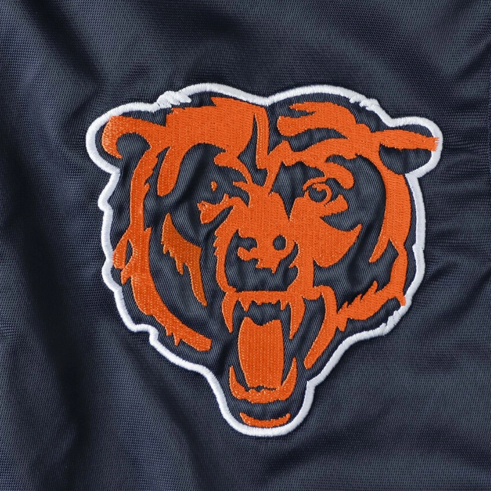 Chicago Bears Prime Time Full-Snap Satin Navy Varsity Jacket - Image 3