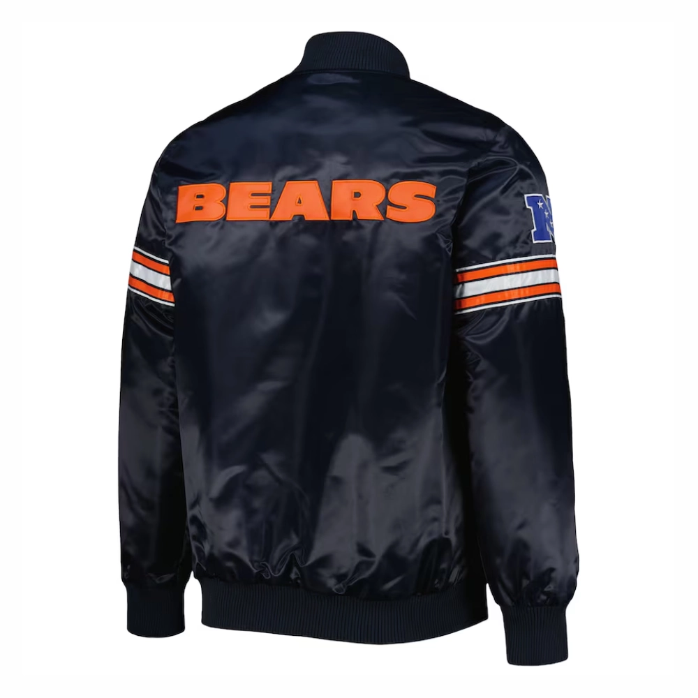 Chicago Bears Starter Pick & Roll Full-Snap Satin Navy Varsity Jacket - Image 2