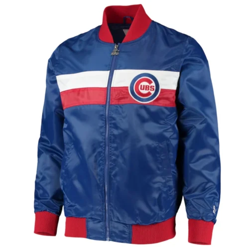 Chicago Cubs The Ambassador Satin Varsity Jacket - Blue