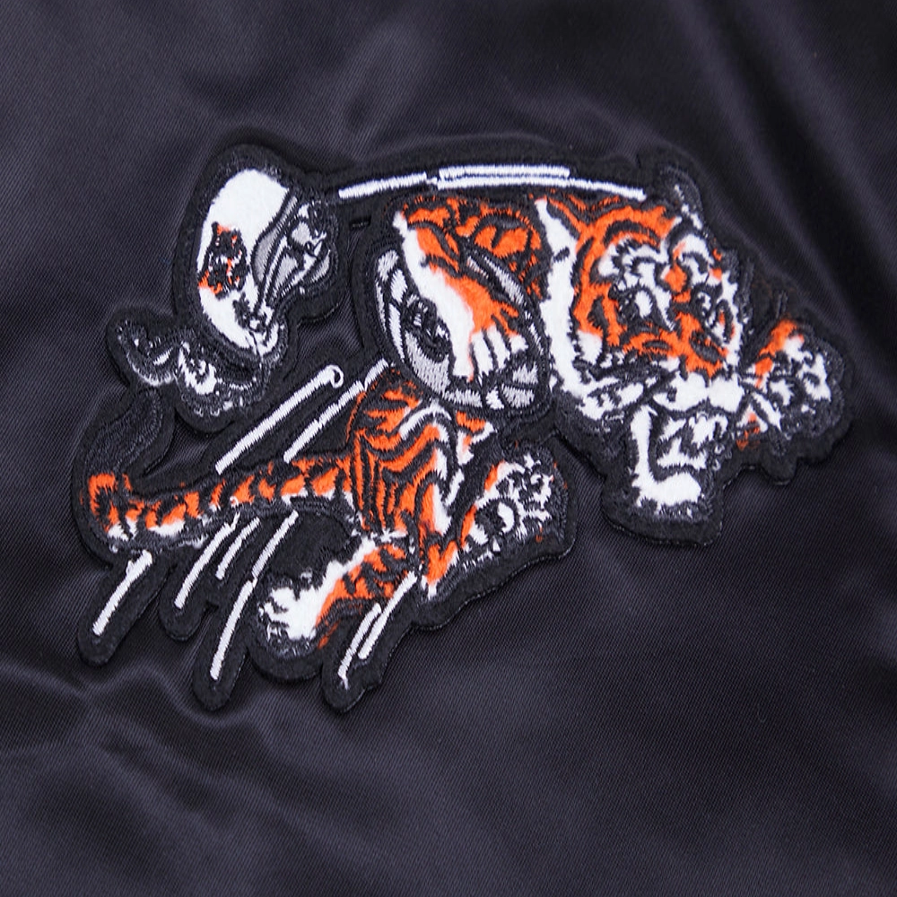 Cincinnati Bengals Retro Classic Full-Snap Satin Black Varsity Jacket - Image 7