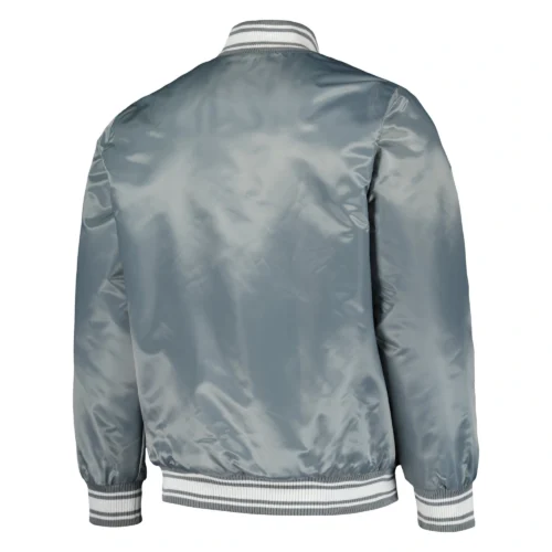 Alternative view of Cleveland Browns Locker Room Full-Snap Satin Gray Varsity Jacket