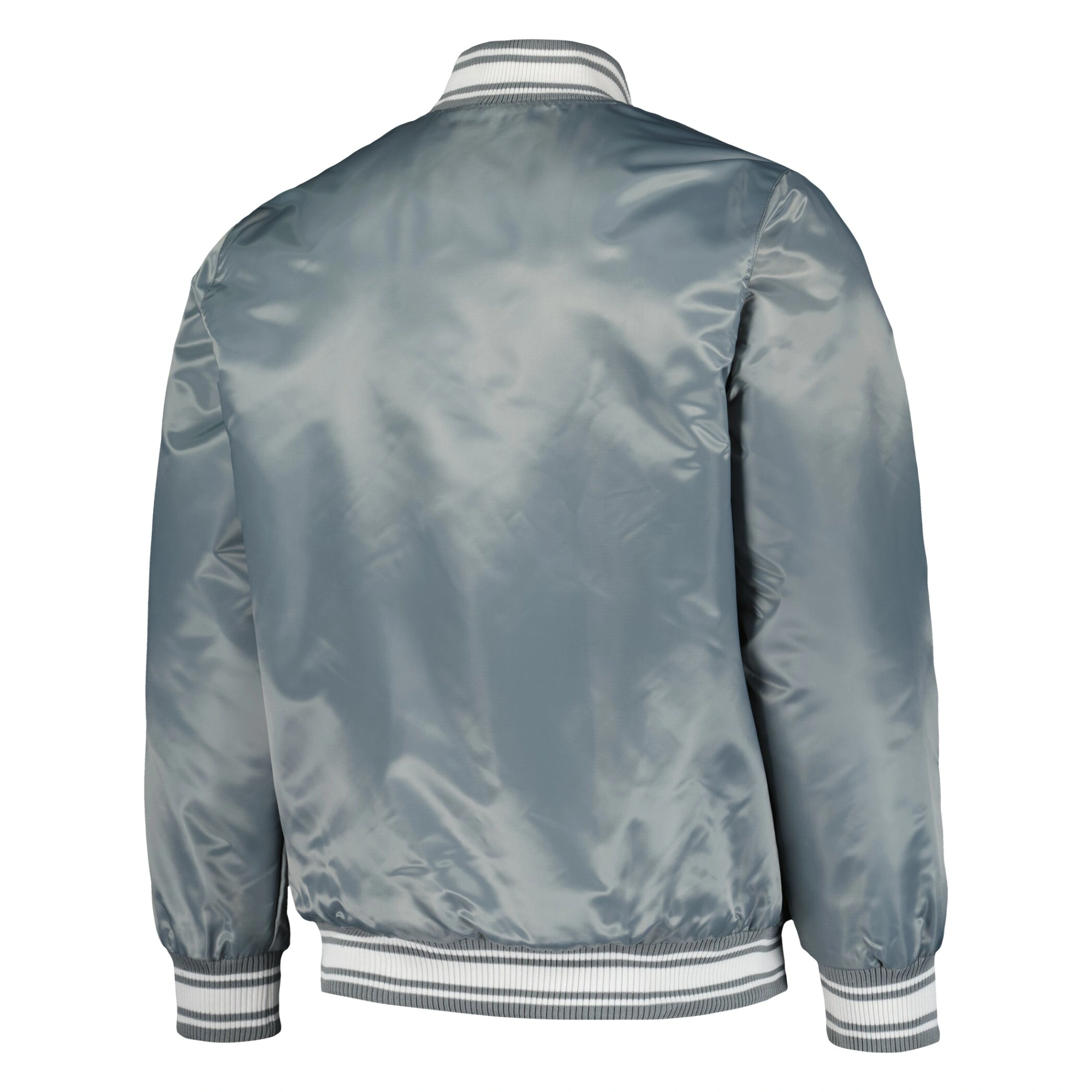 Cleveland Browns Locker Room Full-Snap Satin Gray Varsity Jacket - Image 2