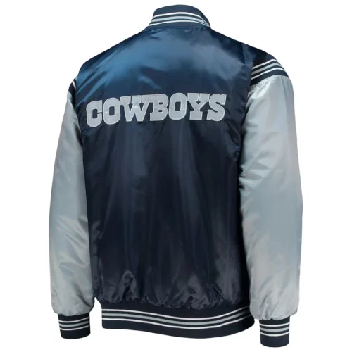 Alternative view of Dallas Cowboys The Enforcer  Satin Navy/Gray Varsity Jacket
