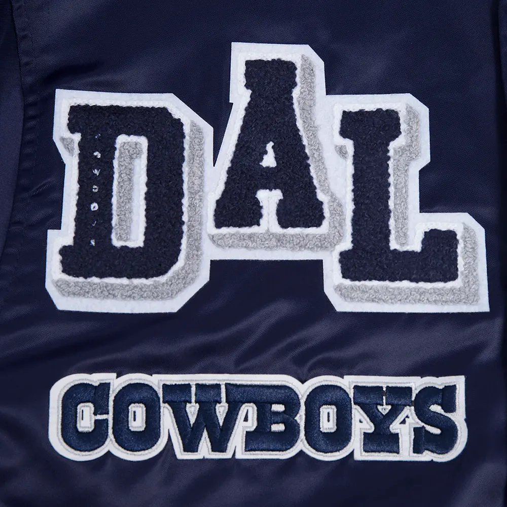 Dallas Cowboys Mashup Full-Snap Satin Navy Varsity Jacket - Image 5
