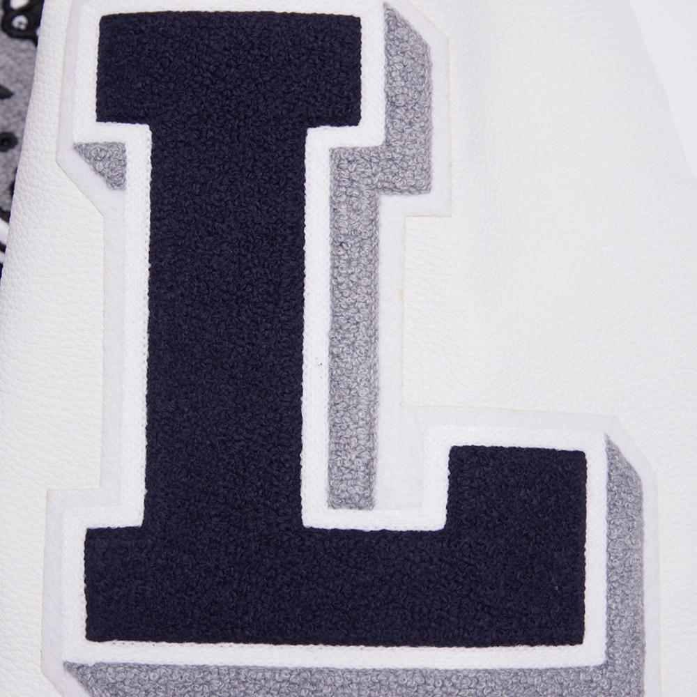 Dallas Cowboys Mashup Wool & Leather Navy/White Varsity Jacket - Image 6