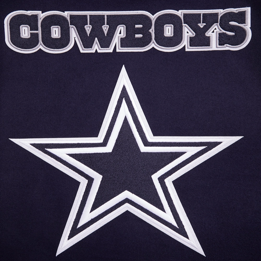 Dallas Cowboys Mashup Wool & Leather Navy/White Varsity Jacket - Image 8
