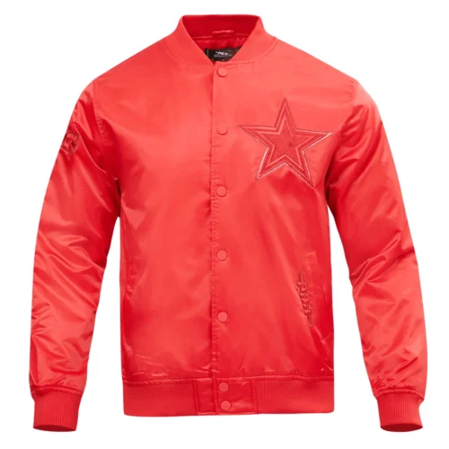 Dallas Cowboys Triple Red Full-Snap Satin Red Varsity Jacket