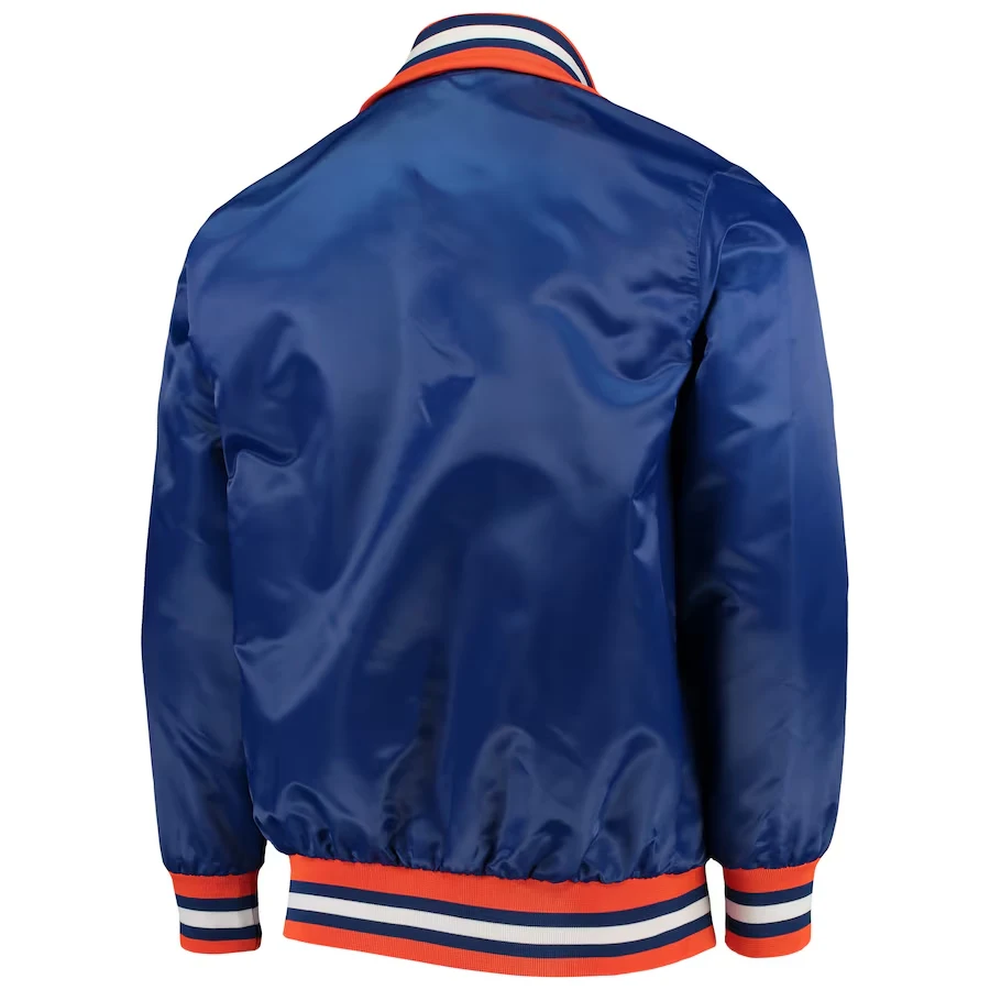 Denver Broncos The Captain Satin Blue Varsity Jacket - Image 2