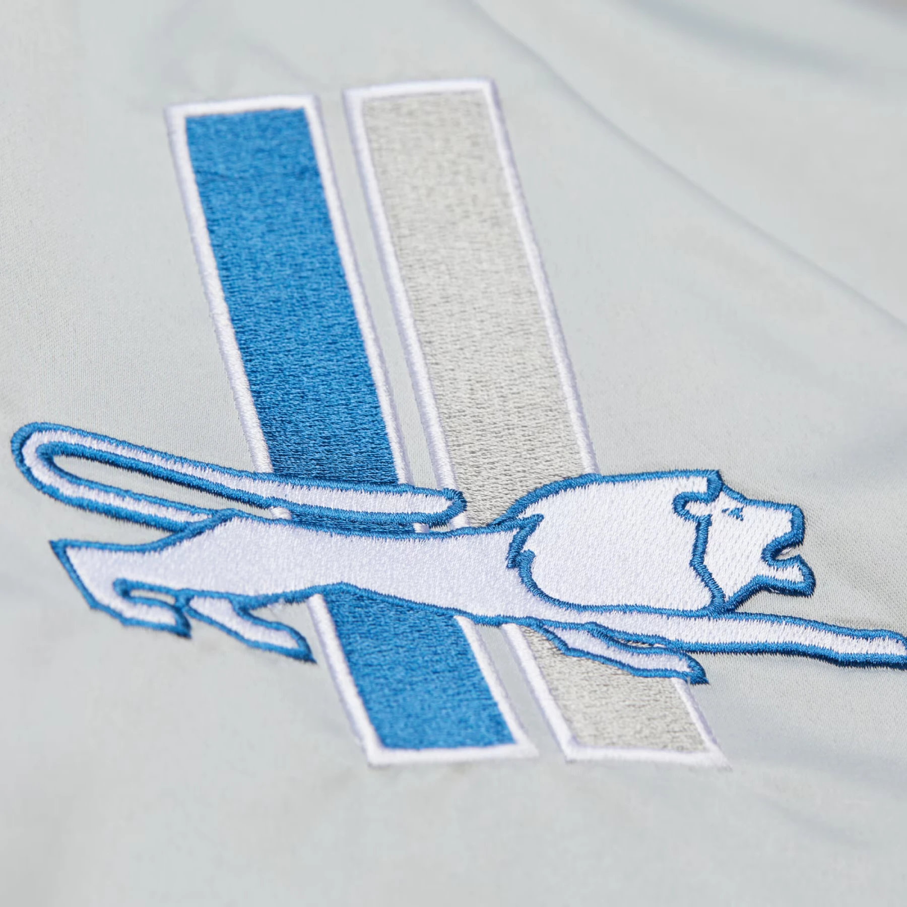 Detroit Lions Double Down Gray Satin Varsity Jacket - Image 3