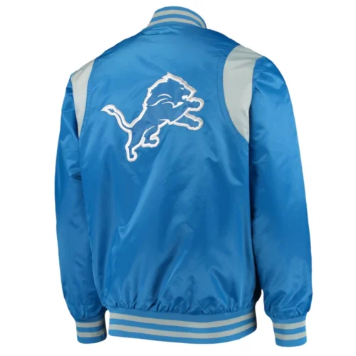 Alternative view of Detroit Lions Prime Time Blue Satin Varsity Jacket