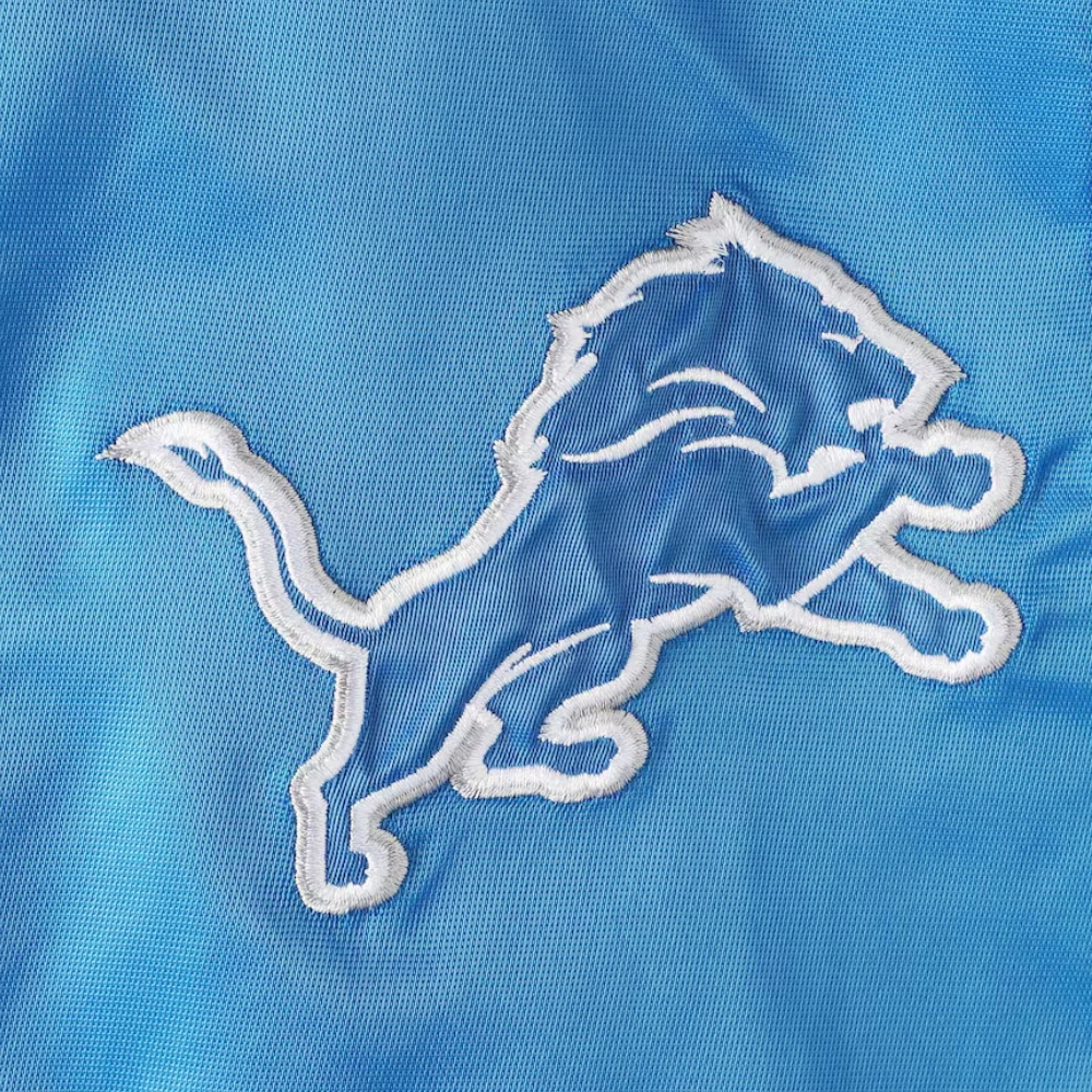 Detroit Lions Prime Time Blue Satin Varsity Jacket - Image 3
