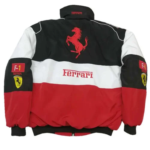 Alternative view of F1 Ferrar1 Vintage Retro Racing Jacket - Red/Black