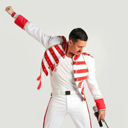 Freddie Mercury White Leather Jacket - Image 9