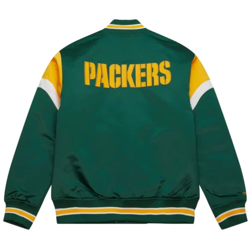 Alternative view of Green Bay Packers Cooperstown Heavyweight Full-Snap Satin Varsity Jacket