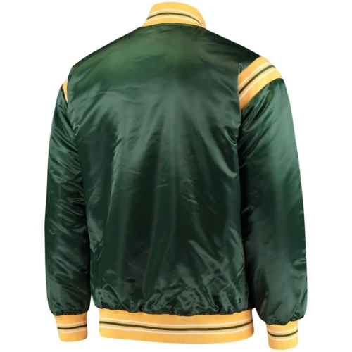 Alternative view of Green Bay Packers The Enforcer  Satin green Varsity Jacket