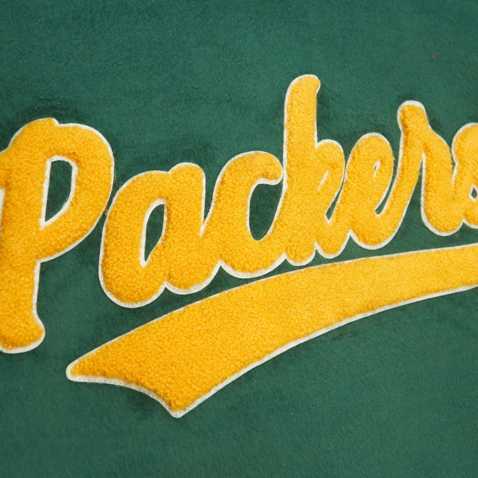 Green Bay Packers Hardwood Classics Team Legacy Green Varsity Jacket - Image 6