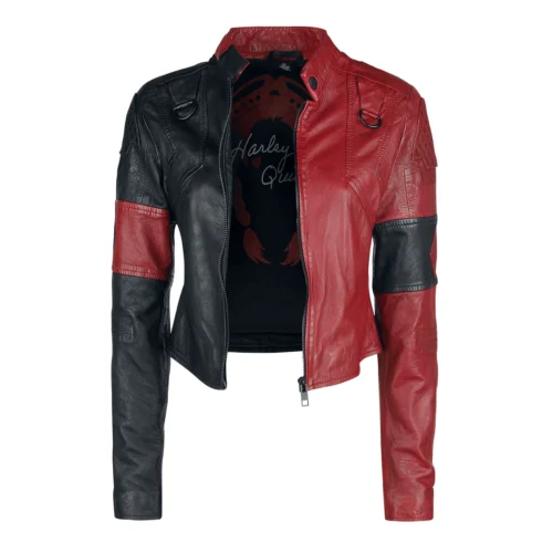 Alternative view of Harley Quinn Suicide Squad black-red Leather Jacket