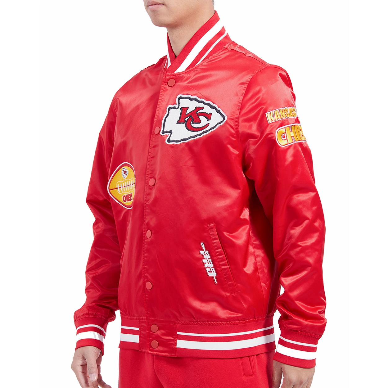 Kansas City Chiefs Old English Red Satin Jacket - Image 2