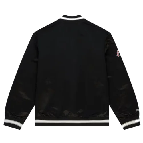 Alternative view of Las Vegas Raiders OG 2.0 Full-Snap Black Satin Varsity Jacket