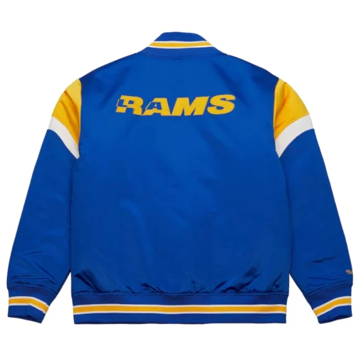 Alternative view of Los Angeles Rams Cooperstown Heavyweight Full-Snap Satin Varsity Jacket