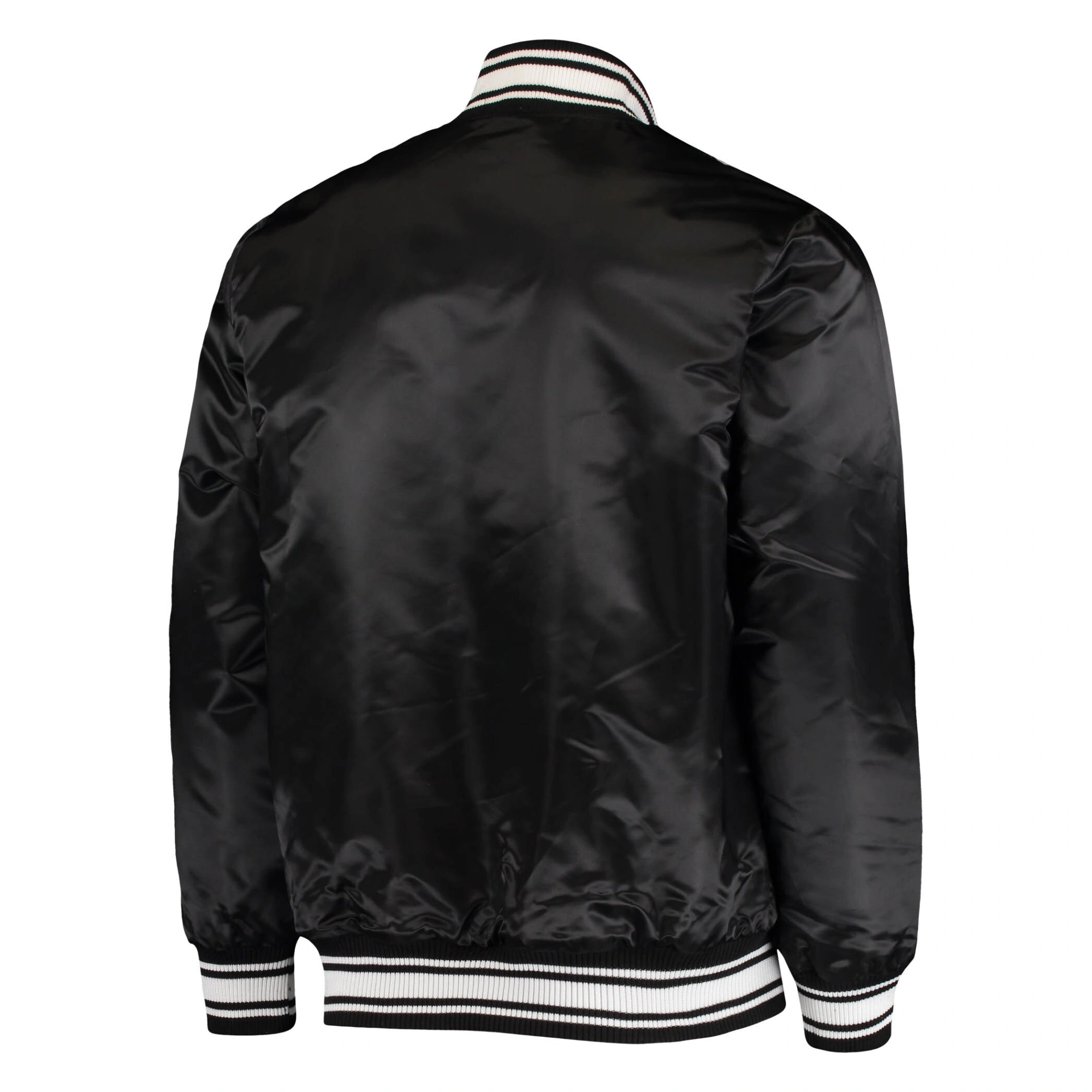 Los Angeles Rams Locker Room Black Satin Varsity Jacket - Image 2