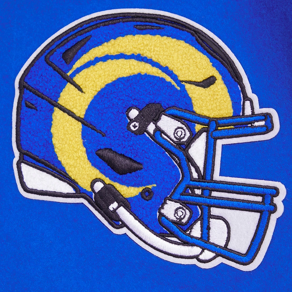 Los Angeles Rams Mashup Blue/White Wool & Leather Varsity Jacket - Image 8