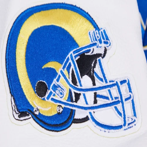 Los Angeles Rams Retro Classic Blue/White Wool & Leather Varsity Jacket - Image 8