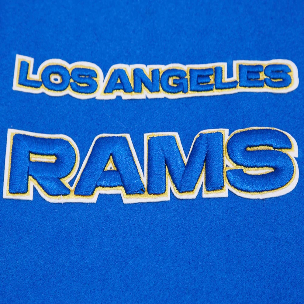 Los Angeles Rams Retro Classic Blue/White Wool & Leather Varsity Jacket - Image 5