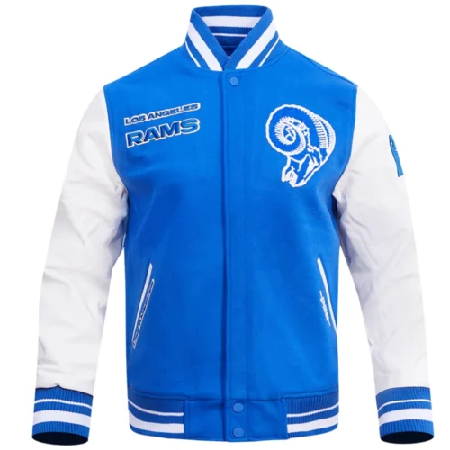 Los Angeles Rams Retro Classic Blue/White Wool & Leather Varsity Jacket
