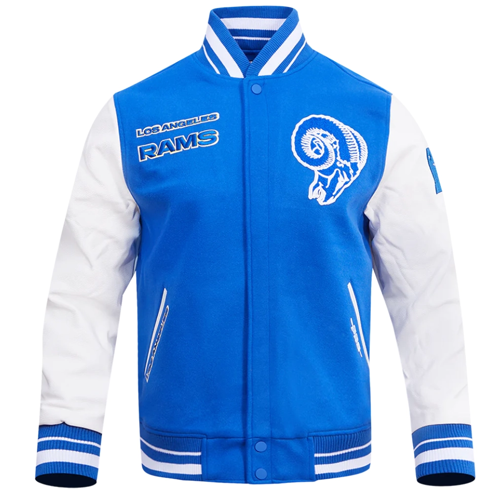 Los Angeles Rams Retro Classic Blue/White Wool & Leather Varsity Jacket