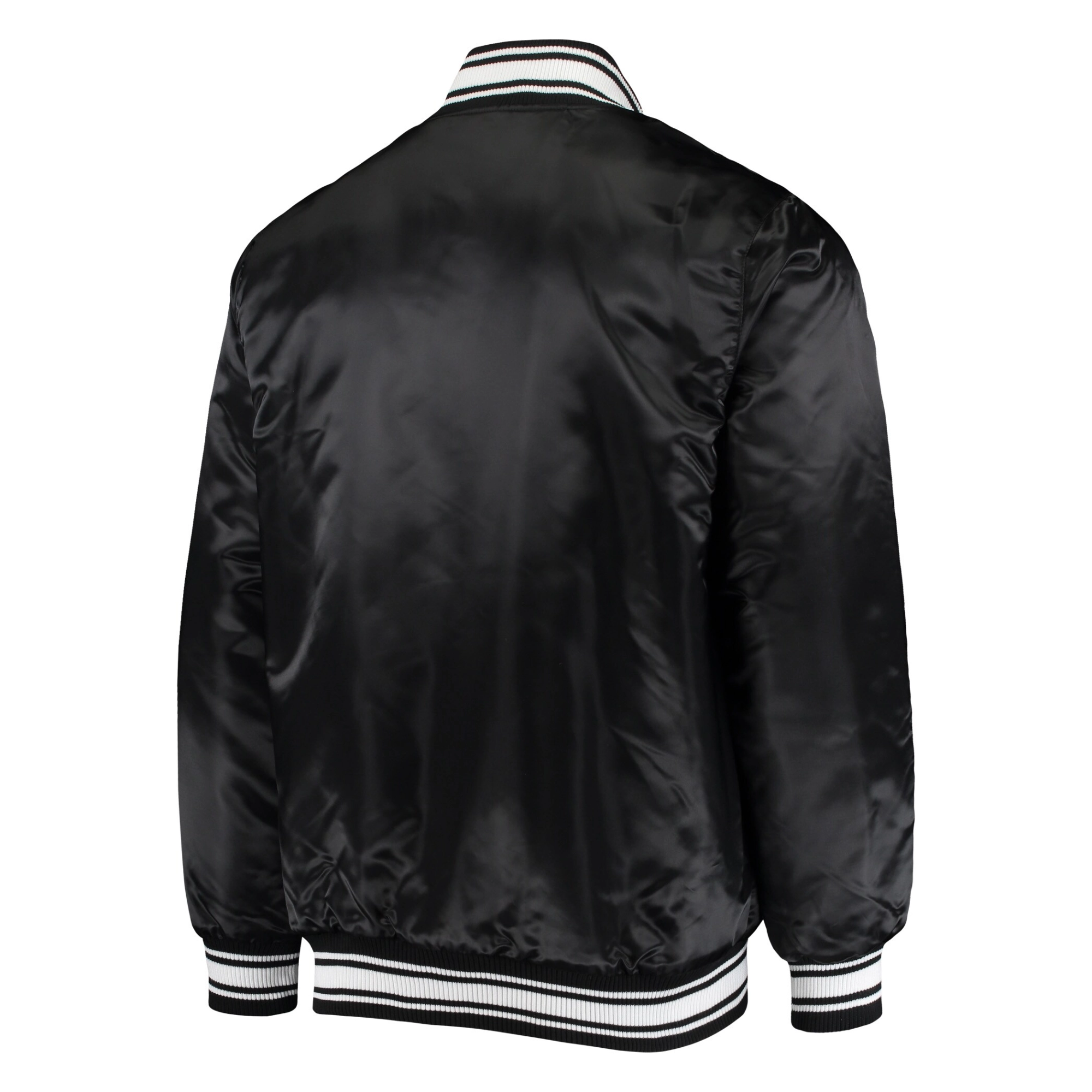 New York Jets Locker Room Black Satin Varsity Satin Jacket - Image 2