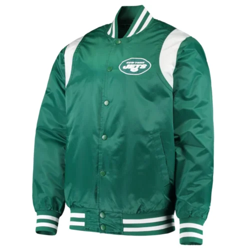 New York Jets Prime Time Green Satin Varsity Jacket