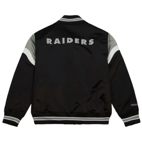 Alternative view of Las Vegas Raiders Cooperstown Heavyweight Full-Snap Satin Varsity Jacket