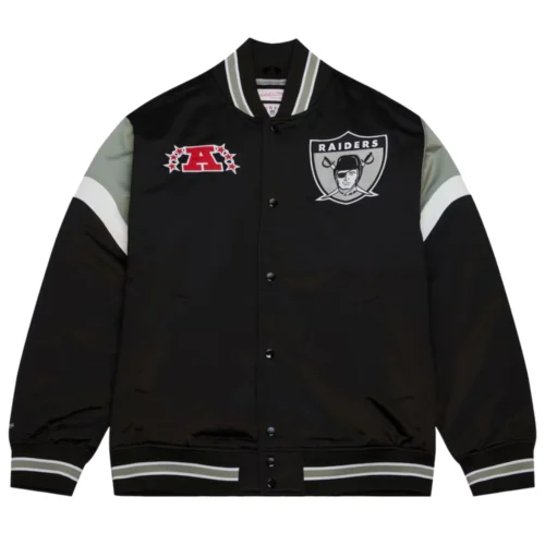 Las Vegas Raiders Cooperstown Heavyweight Full-Snap Satin Varsity Jacket