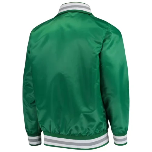 Philadelphia Eagles The Captain Green Satin Varsity Jacket - Image 3