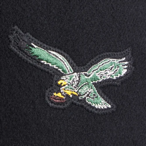 Philadelphia Eagles Cashmere Coaches Black Wool Varsity Jacket - Image 4