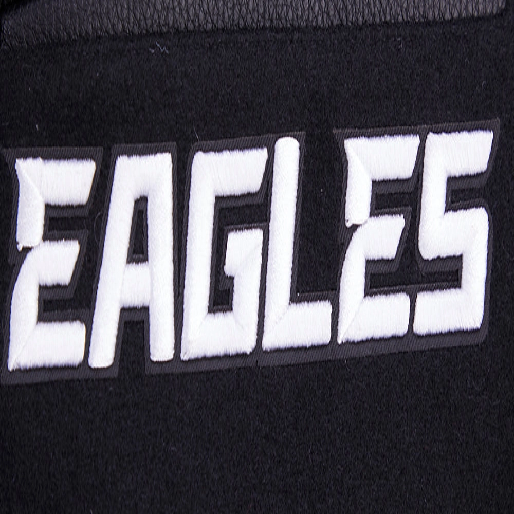Philadelphia Eagles Mashup Black Wool & Leather Varsity Jacket - Image 9