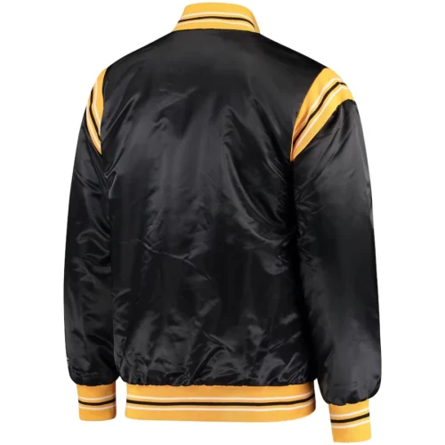 Alternative view of Pittsburgh Steelers The Enforcer  Black Satin Varsity Jacket