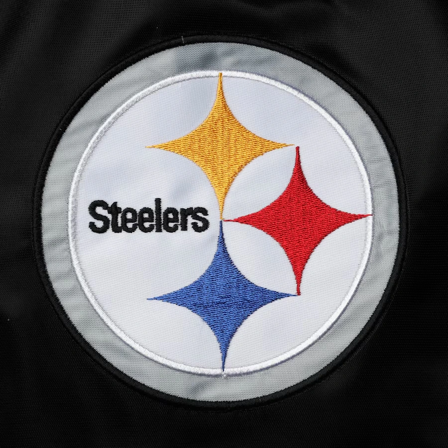 Pittsburgh Steelers The Enforcer Black/Yellow Satin Varsity Jacket - Image 3