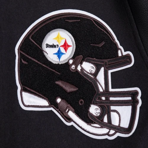 Pittsburgh Steelers Mashup Black Wool & Leather Varsity Jacket - Image 4