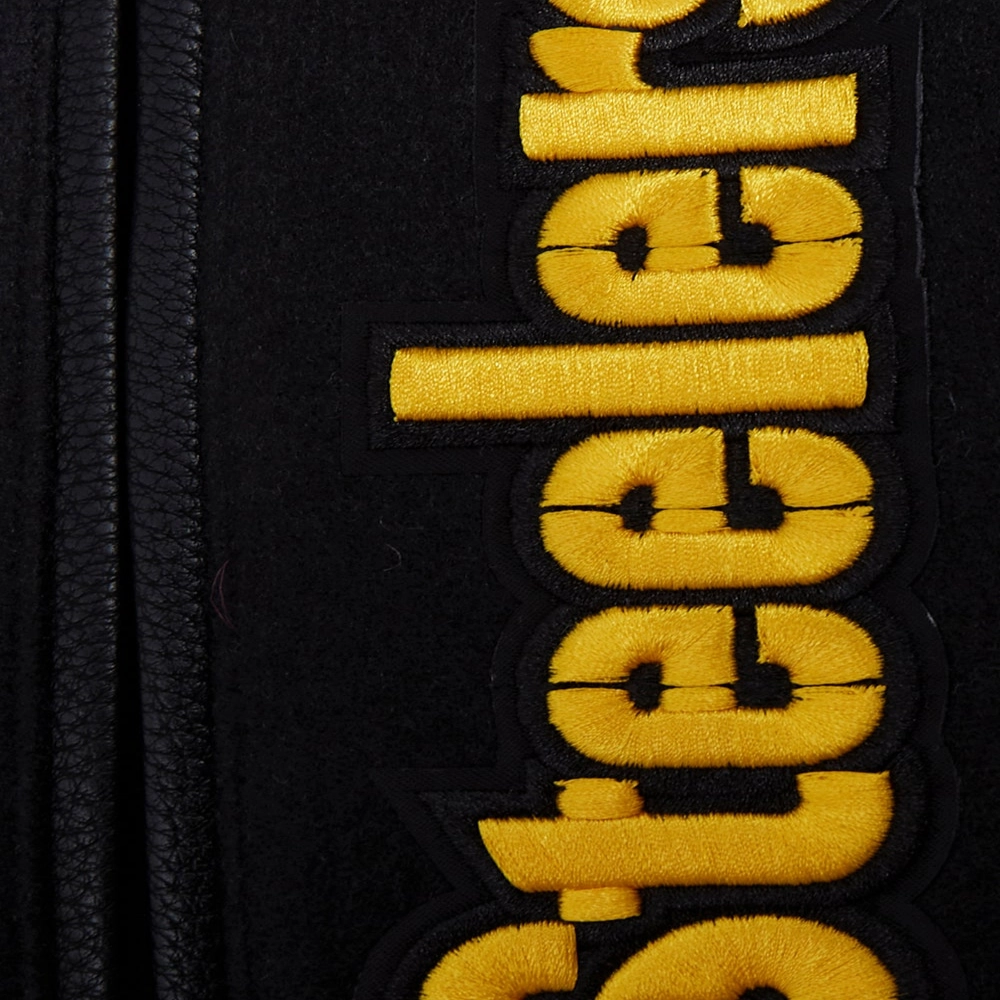 Pittsburgh Steelers Mashup Black Wool & Leather Varsity Jacket - Image 5