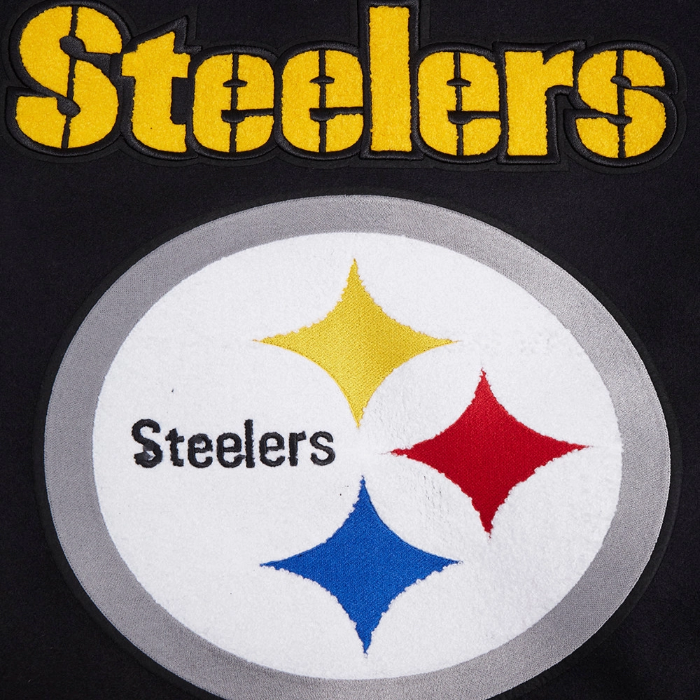 Pittsburgh Steelers Mashup Black Wool & Leather Varsity Jacket - Image 9
